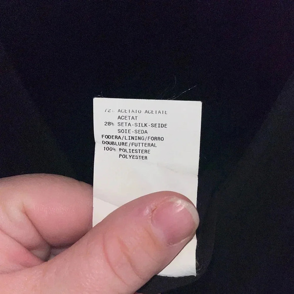 Vintage‎ Armani 90s Style Silk Blend Black Shift Dress Size 10 - Picture 5 of 5